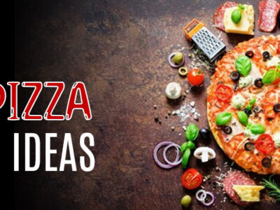 Gourmet pizza topping ideas with fresh basil, red onions, and cheese on artisan crust