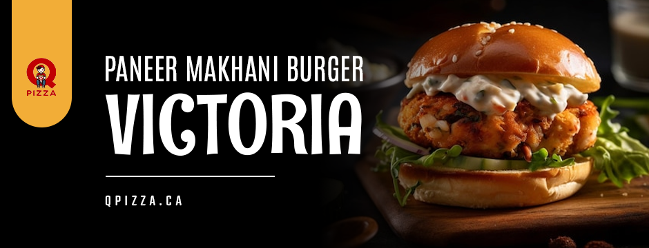 Paneer makhani burger Victoria with rich creamy sauce, soft bun, and fresh toppings